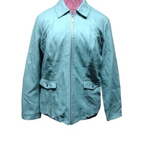 Dennis by Dennis Basso Women's Faux Leather Jacket Size Medium